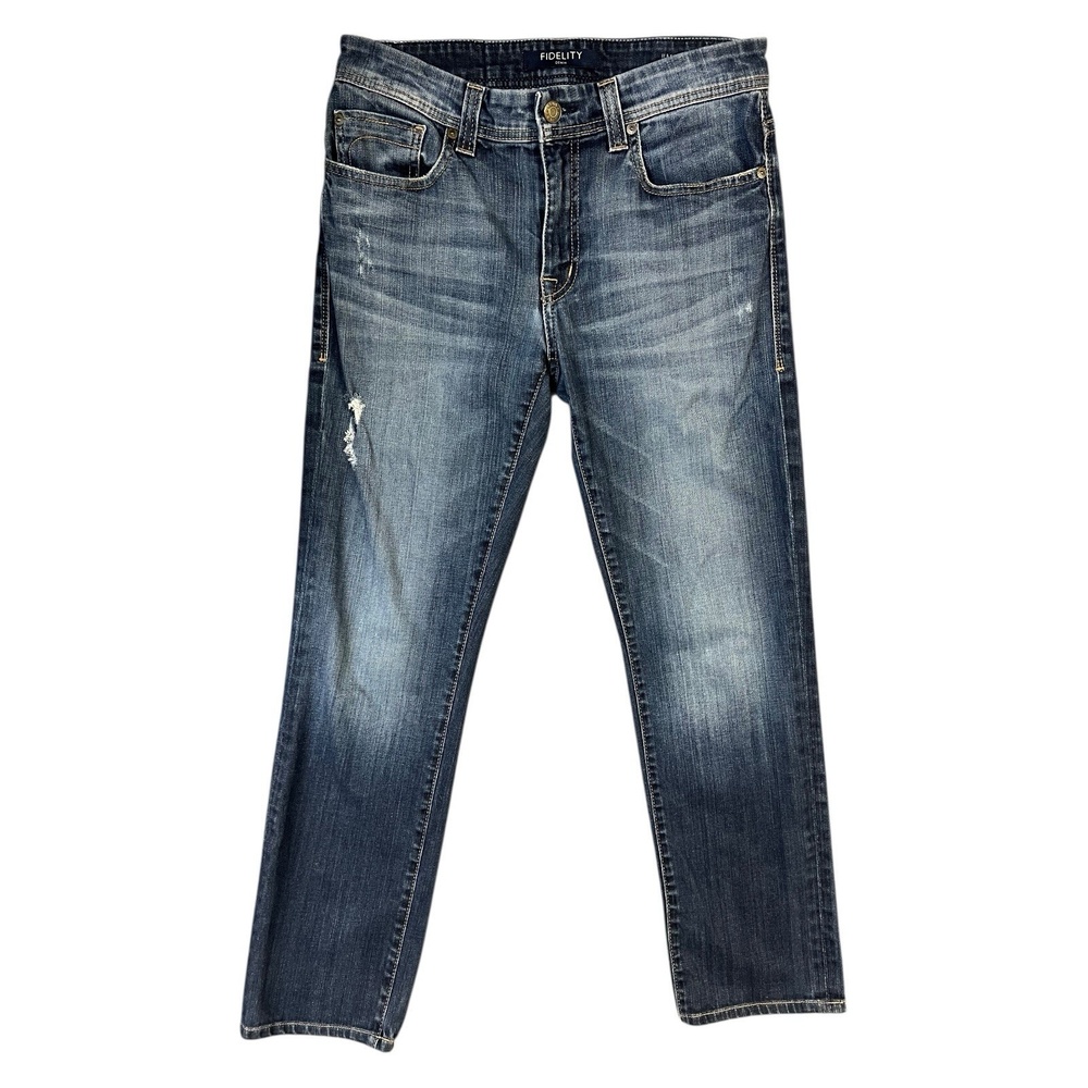 Fidelity Denim Jeans‎ 31 Blue Jimmy Low Rise Distressed Stretch Casual Modern